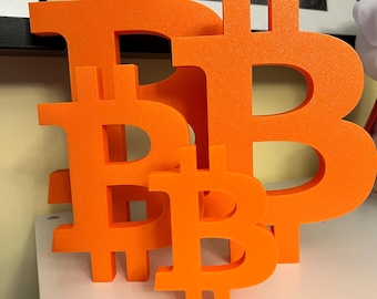 3D Printed Bitcoin Symbol: Crypto Desk Decor, HODL Gift