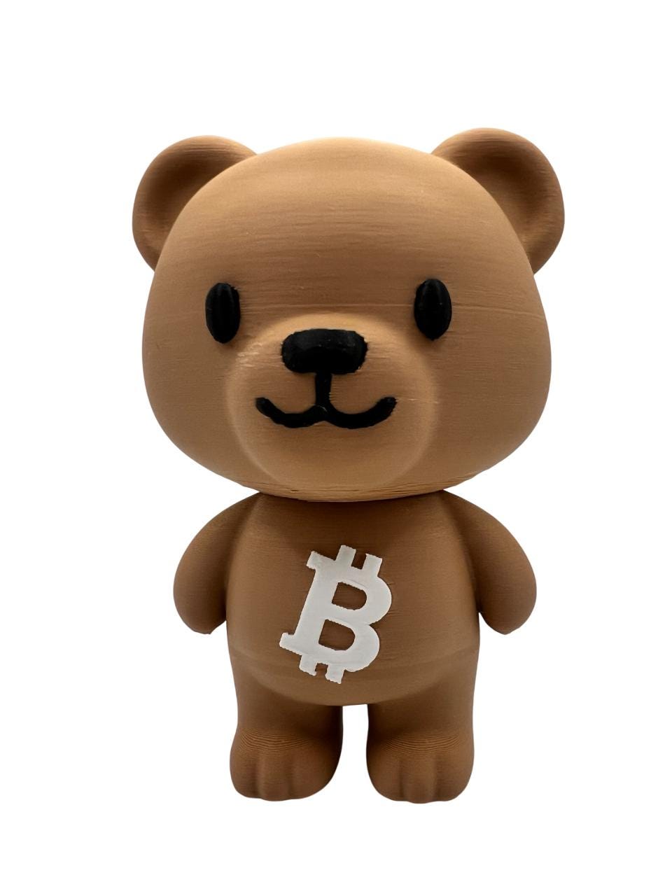 3Dプリントのビットコインテディベア | 暗号通貨コレクター向けギフト | ビットコイン愛好家向けデスクデコレーション | かわいい暗号通貨マスコット  | ビットコイン愛好家のためのHODLベア