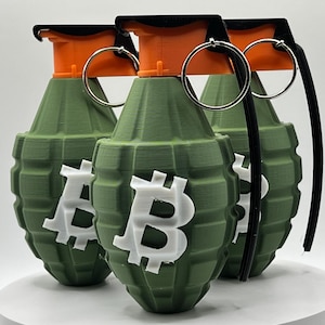 Granada de Bitcoin impressa em 3D: Arte de mesa com criptomoedas - Decoração BTC