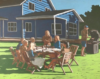 ORIGINAL  - Family #28 - Original Acrylic Painting on Canvas 40 x 30