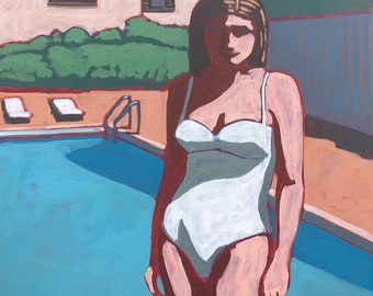 ORIGINAL  - Pool #156 - Original Acrylic Painting on Canvas, 30 x 40