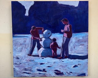 Family #6 - Original Acrylic Painting on Deep Edge Canvas 24 x 24