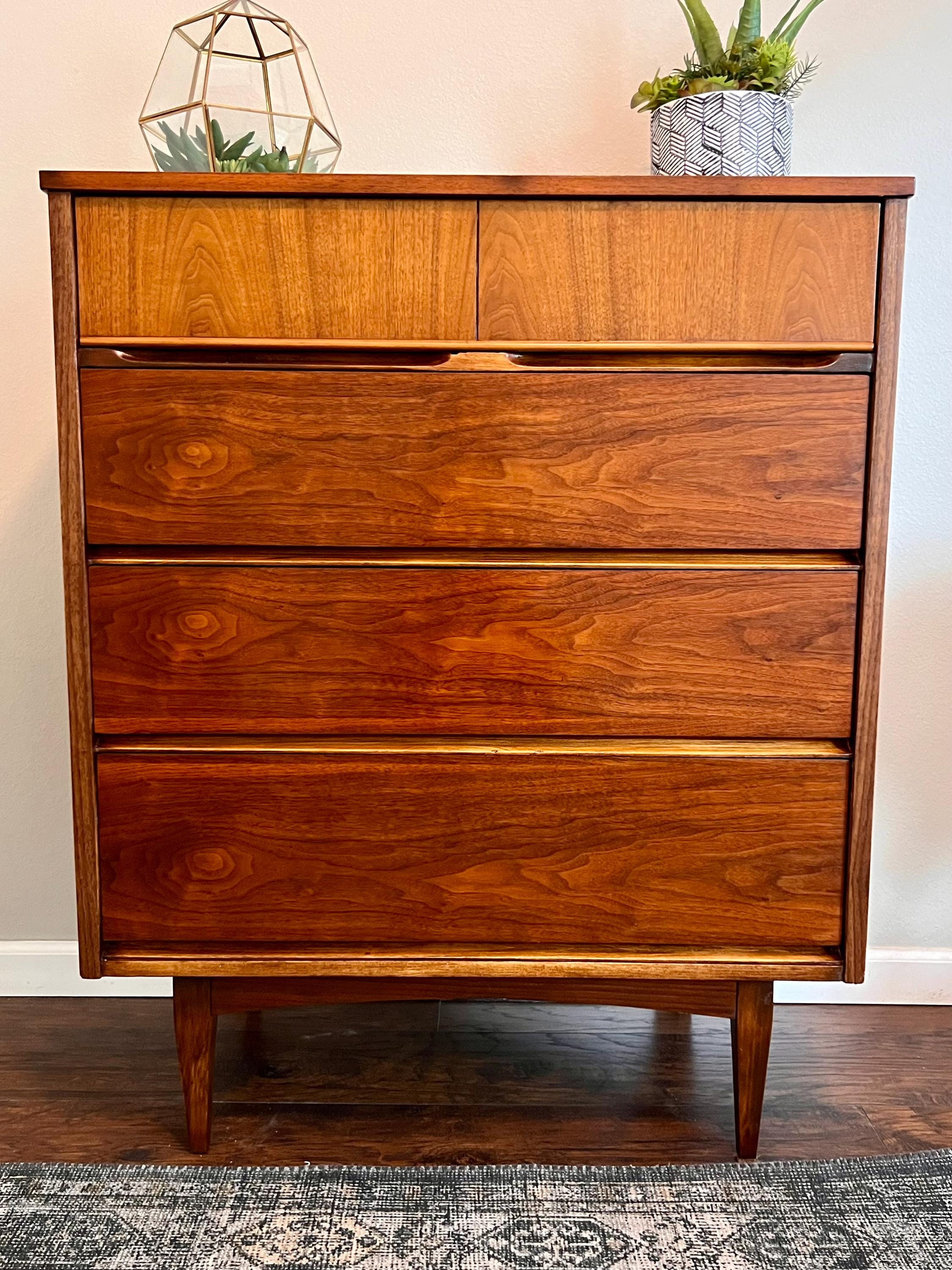 mid century modern wood dresser Mid-Century 9-Drawer Extra Large Dresser Light Brown (Set of 3)