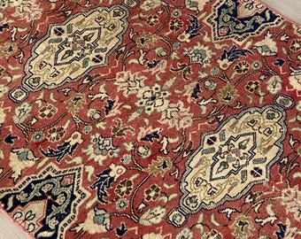 3x8 Hand Knotted Vintage Turkish Wool Rug Long Hallway Floral Runner Carpet
