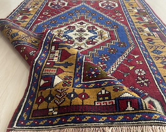Handmade Wool Oushak Rug, 3x5 Turkish Vintage Area Rug