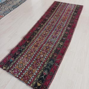2x7 Handmade Turkish Runner, 2x7 Wool Vintage Runner, Runner for Entryway, Living Room, Bedroom, Office, Kitchen Runner Rug, FT:2.4x6.8