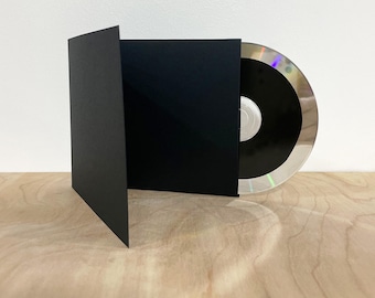 CD Sleeves - 3 Panel, Inner Pocket - Black Paper - Music Packaging - DVD Sleeve