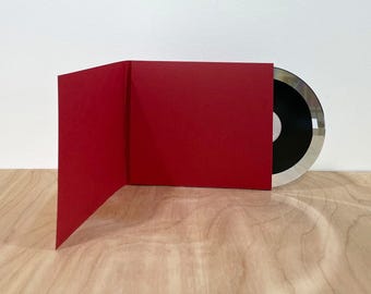 CD Sleeves - 3 Panel, Inner Pocket - Red Paper - Music Packaging - DVD Sleeve