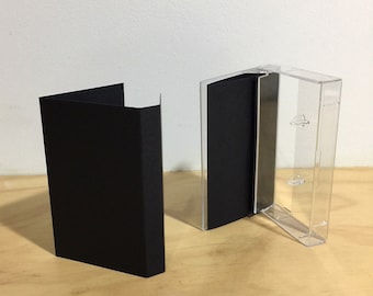 Cassette J-Cards - Black Paper - With Inner Panel - Blank Music Packaging