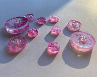 Resin sparkly buttons
