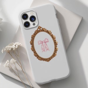 Pink Coquette Phone Case, Aesthetic Bow Iphone 16 15 14 13 12 Pro Max Case, Cute Girly Phone Case, Gift for her, Valentines Day Gifts