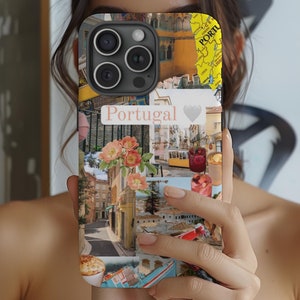 Portugal Collage Phone Case, Gift for Portugal lovers, Aesthetic Iphone 16 15 14 13 12 Pro Max Case, Cute Galaxy S24 S23 Case Valentines Day