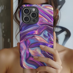 Iridescent Gradient Phone Case, 3D Aesthetic Cool Phone Case, Trendy Phone Case for Iphone 16 15 14 13 Pro Max Case, Galaxy S24 S23 Case