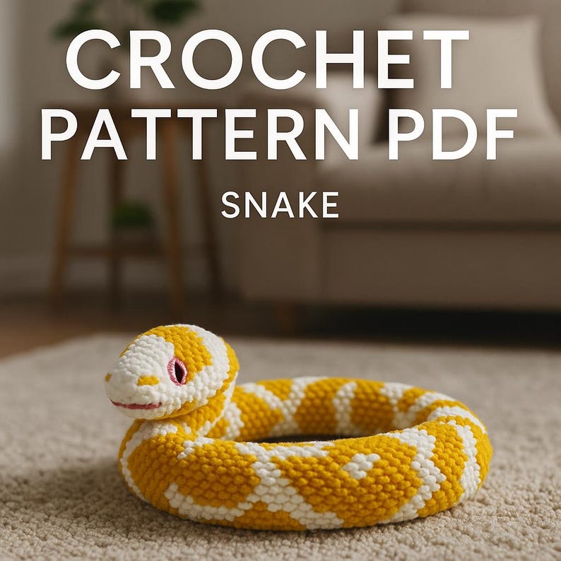 Pyhton Snake Crochet Pattern PDF | Amigurumi Snake Toy Tutorial | Long ...
