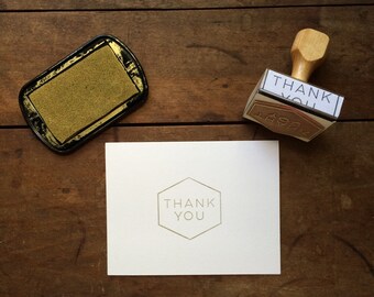 Mid Century Inspired Thank You Stamp - DIY Thank You Card - Handmade - Modern Font Typography - Geometric Mens Simple Stylish