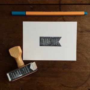 Pennant Flag Thank You Stamp - Wedding or Party Favor Stamp - Modern Simple Style