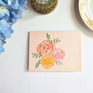 Hand illustriert Floral Karte individuell oder Set von 8 für alle Gelegenheiten - leere Innendenken von Ihnen Glückwünsche Kondolenz botanischen