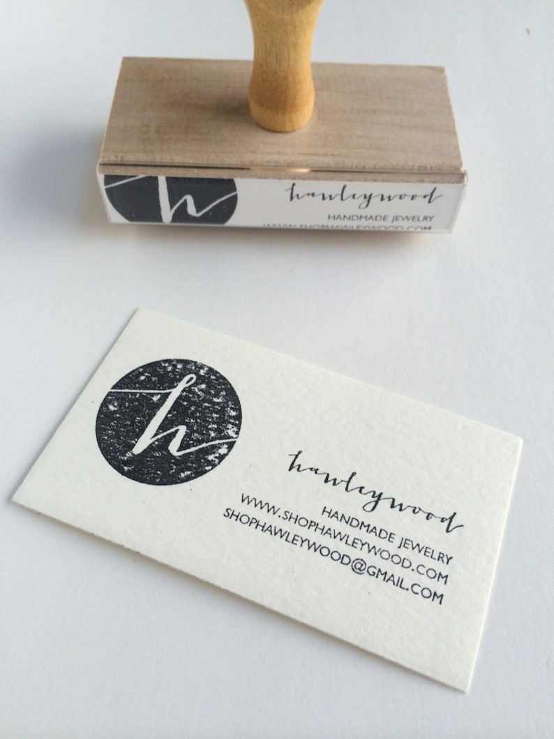 Circle Monogram Business Card Stamp Calling Card Branding Etsy