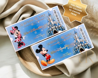 Personalised Walt Disney World Surprise Ticket Reveal | Keepsake Gift | Printed Voucher | Birthday Surprise