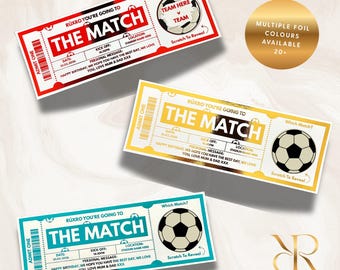 Personalised Football Match Scratch Reveal Ticket | Match Day Surprise Gift | Any Teams | Gift Voucher | World Cup