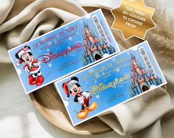 Personalised Christmas Disneyland Paris  Surprise Ticket | Keepsake Gift | Printed Voucher | Birthday Surprise | Christmas Surprise