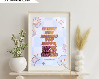 Wall Art Print | Quote Poster | Foil Print A4 | Retro Decor | Funny Bedroom Print | Gift for Her | Home Decor | Wall Sign