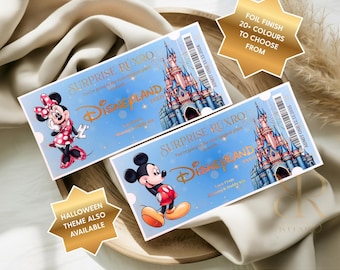 Personalised Disneyland Paris Surprise Ticket Reveal | Keepsake Gift | Printed Voucher | Birthday Surprise