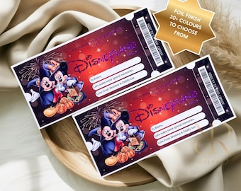 Personalised Disneyland Paris Surprise Ticket Reveal | Keepsake Gift | Printed Voucher | Birthday Surprise