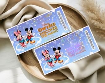 Personalised Disney On Ice Discover The Magic Reveal Ticket | Birthday Surprise | Christmas Gift | Foiled Voucher | Gift Reveal