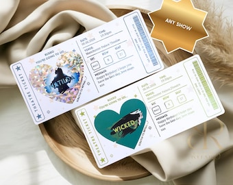 Personalised Theatre Ticket Reveal | Scratch to Reveal Ticket | Surprise Ticket | Any Musical | Birthday Gift | Keepsake Gift Voucher