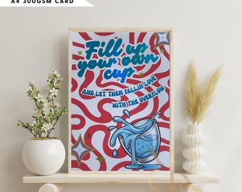 Wall Art Print | Quote Poster | Foil Print A4 | Retro Decor | Funny Bedroom Print | Gift for Her | Home Decor | Wall Sign