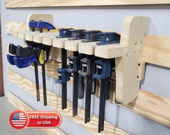 8 x French Cleat Zwingenhalter | CNC-geschnittener MDF Shop Organizer | Wandhalterung für die Holzbearbeitung