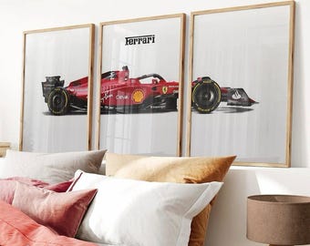Ferrari Formula 1 Poster Set: Modern Racing Car Art (Digital Download)