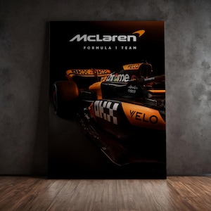 Mlaren Formel 1 Poster | Moderne Rennwagen-Design-Wand-Kunst | Perfektes Geschenk für Ihn, Geburtstag und Valentinstag Dekor