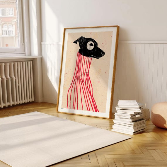 Minimalist Dog Art Print: Modern Pet Illustration (Digital Download)
