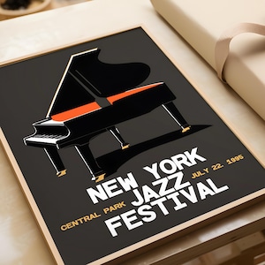 New York Jazz Festival 1995 Poster - Pulsierende Jazz Kunstdruck für Musikliebhaber, moderne Wandkunst, Typografie Digital Download