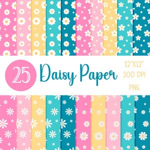 Carta digitale con margherite Carta digitale con motivo floreale a margherita Carta per scrapbooking con motivo floreale a margherita