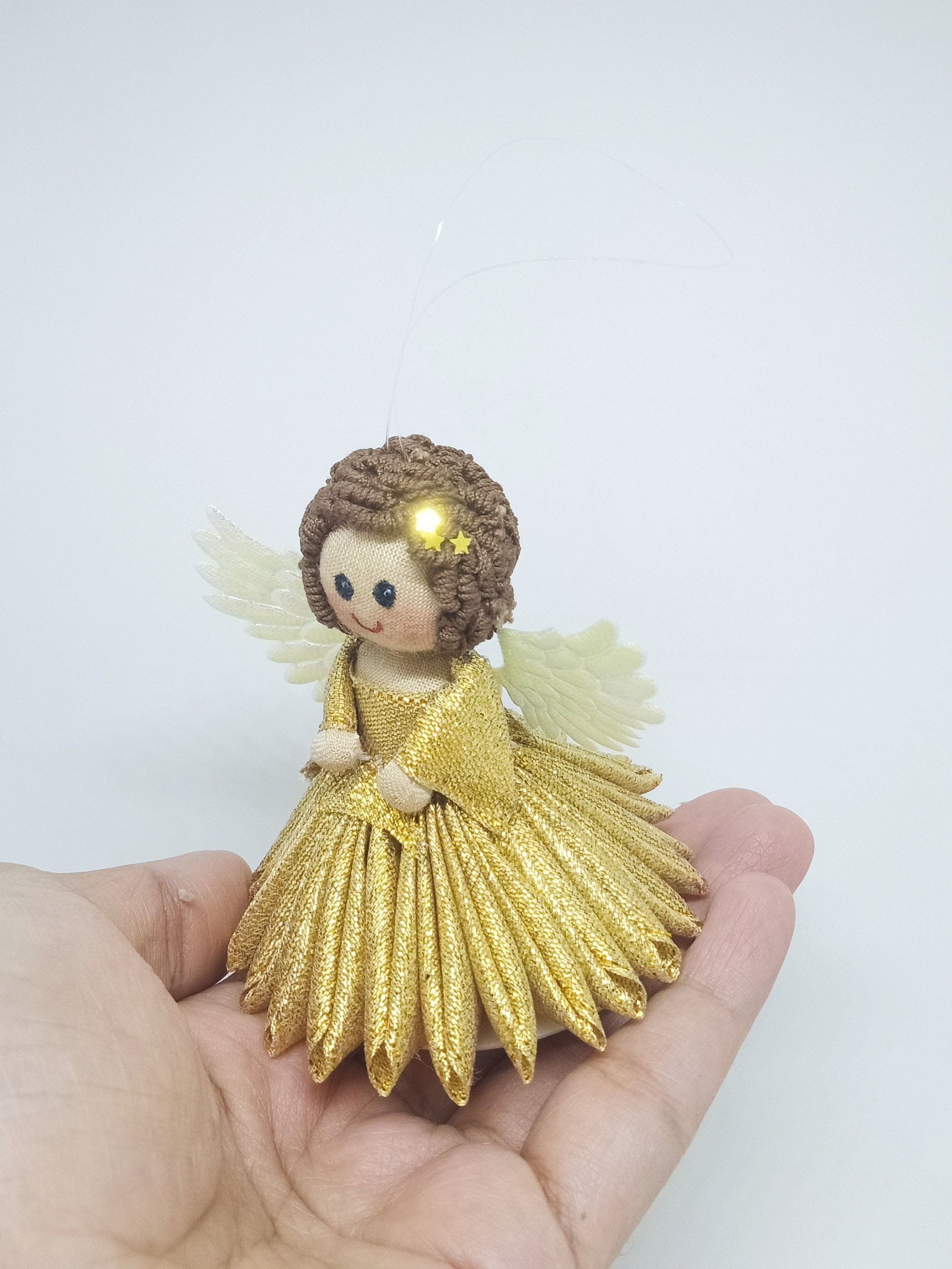 Christmas Ornament Holiday Decor Gold Angel Xmas Tree Etsy