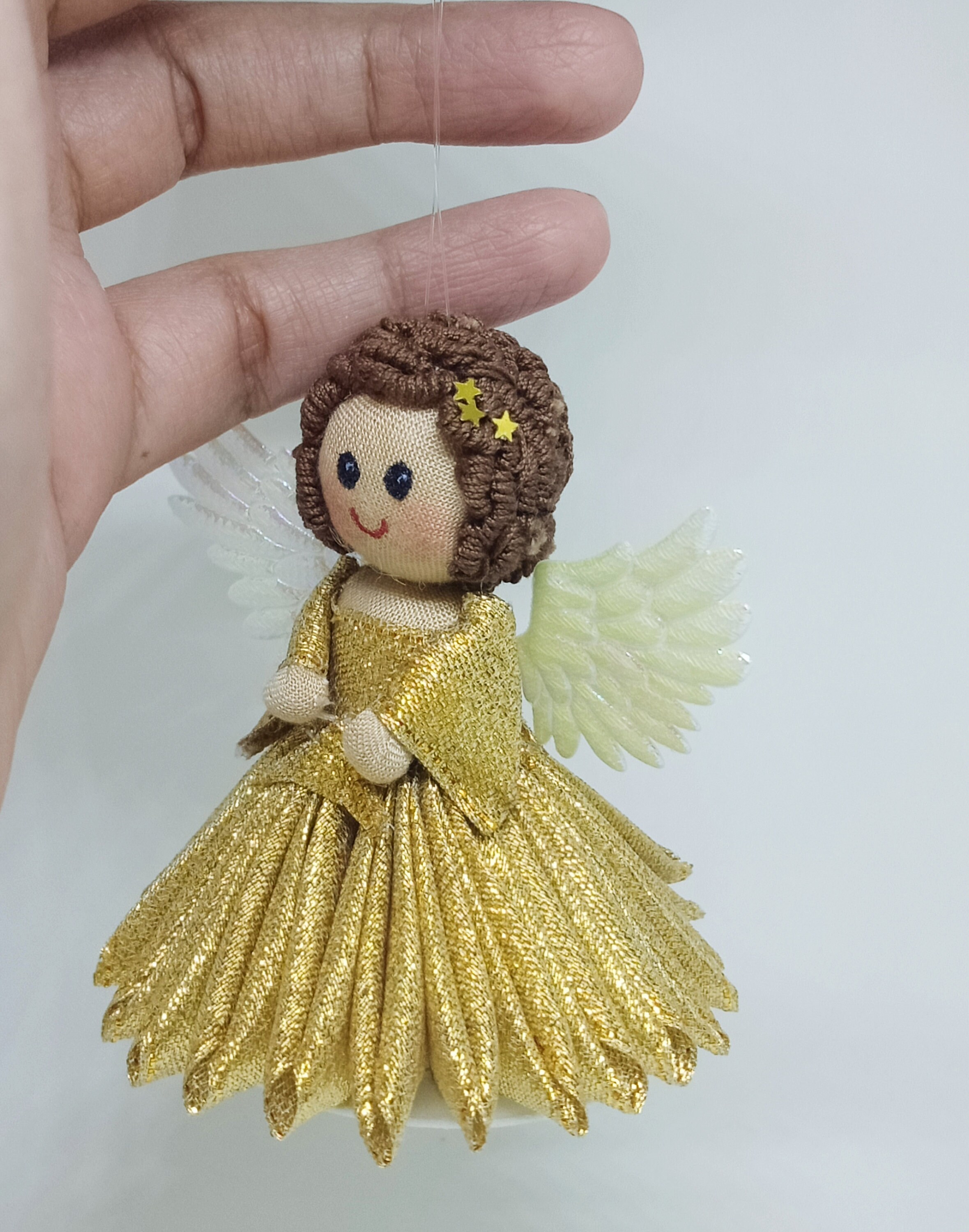 Christmas Ornament Holiday Decor Gold Angel Xmas Tree Etsy