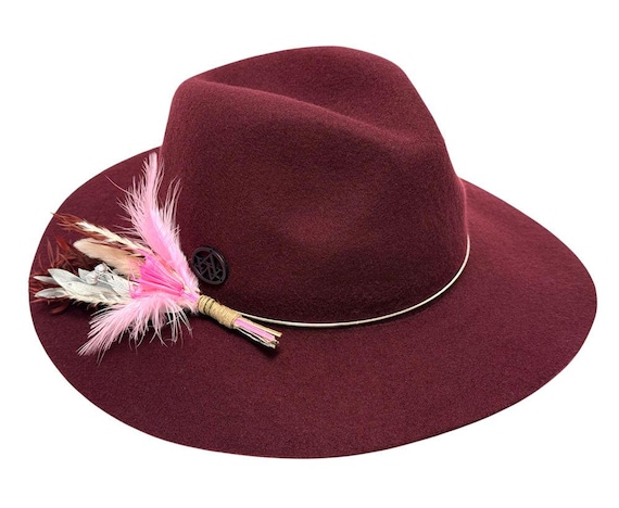Fashion Wool Felt Ranch Fedora Hat With Flower - Etsy display picture 3