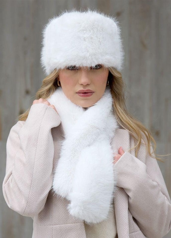 Women Winter Faux Fur Headband Headwrap Scarf Sets - Etsy display picture 1