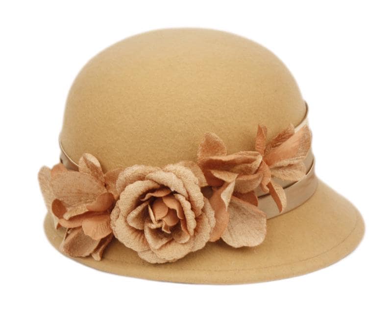 Cloche Bucket Hat for Women Wool Felt Elegant Dress 1920s Vintage Fedora