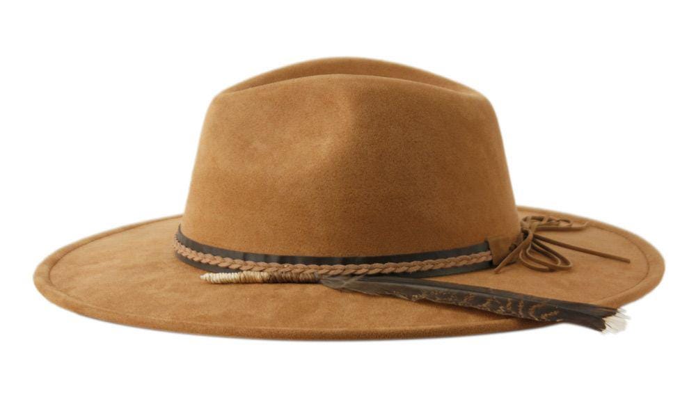 LIDHAY Cappello Fedora a tesa larga per uomo e donna Big Rancher