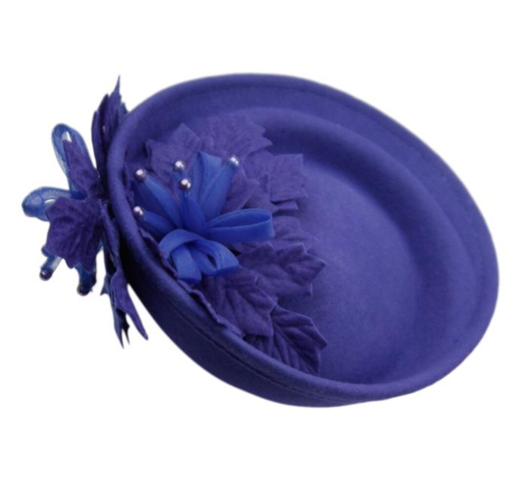 Vintage Wool Fascinator Hat Women\'s Pillbox Church Derby Wedding Fedoras Z&X Women main image 3