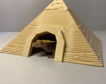 Reptile Terrarium Hide — Egyptian Pyramid Cave for Geckos, Snakes & Exotic Pets