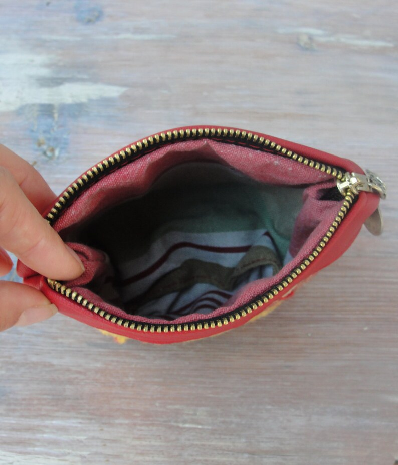 Leather Kilim Wallet Coin Purse Wallet Vintage Hand woven Etsy