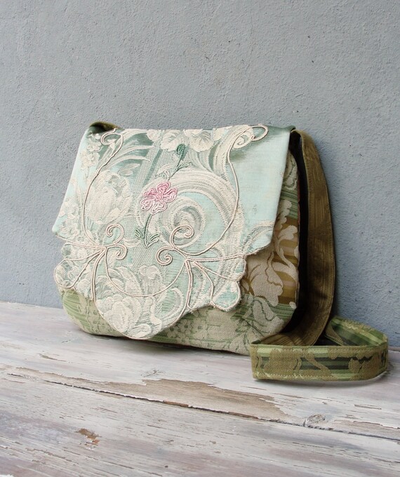 Silk Brokade Purse Messenger bag with Embroidery | Etsy