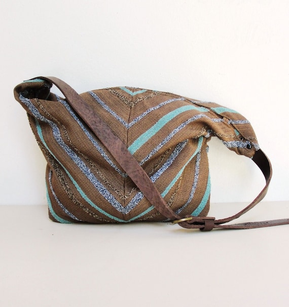 Chevron lederen tas Boho Aztec Arrow Purse upcycled milieuvriendelijk Etsy Nederland
