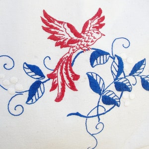 Bird of Freedom Bag Vintage Embroidery, Linen, Hand Woven Fabric, Kiss-lock image 2