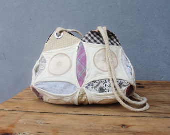 Peek-A-Boo Bag - Cathedral Window Quilting and Orinuno with Vintage Fabrics